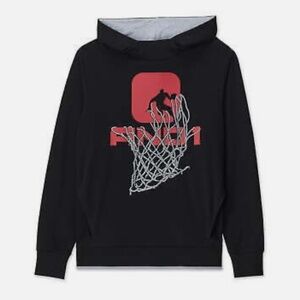 AND1 Men's Black Graphic Pullover Long Sleeve Hooded Sweatshirt